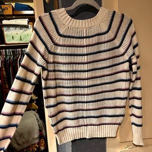 White striped LOFT knit sweater